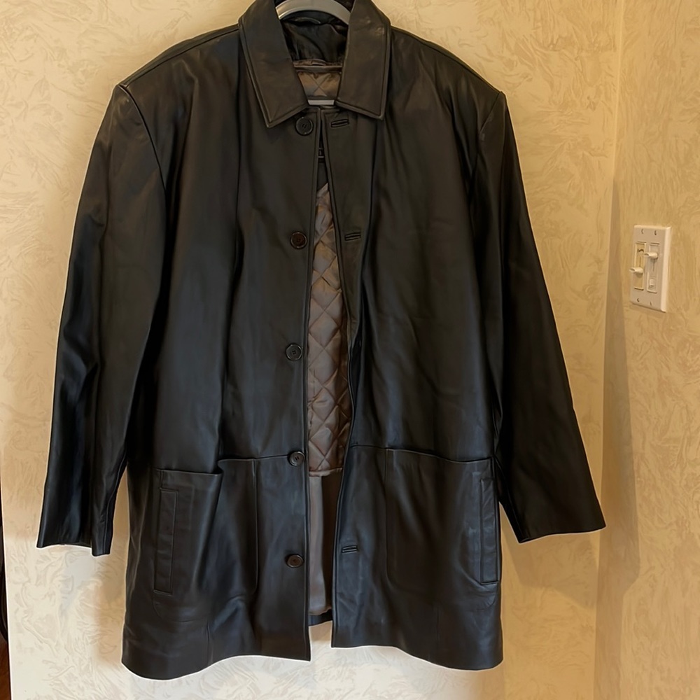 VINTAGE LA Leather California Black Genuine Leather Jacket Size XL